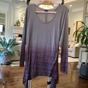Torrid Gray and Purple Asymmetrical Long Sleeve Tunic